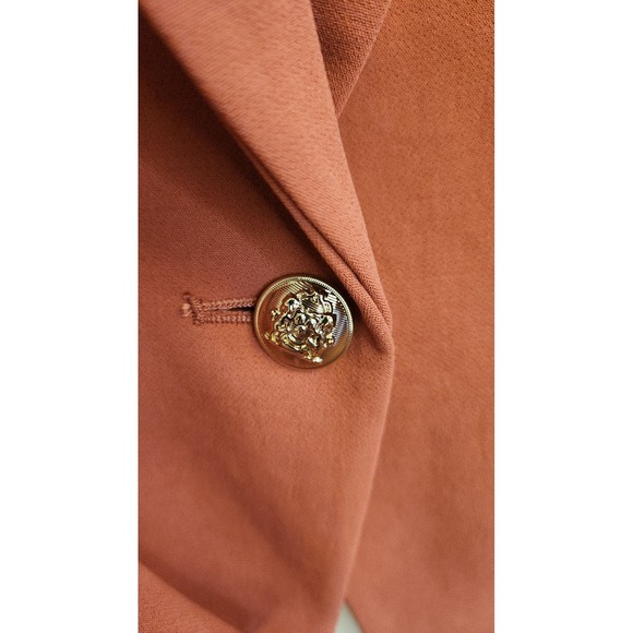 Ann Taylor Womens Blazer Gold‎ Button Vented Notch Blazer Jacket 14 Petite NWT - Picture 3 of 9